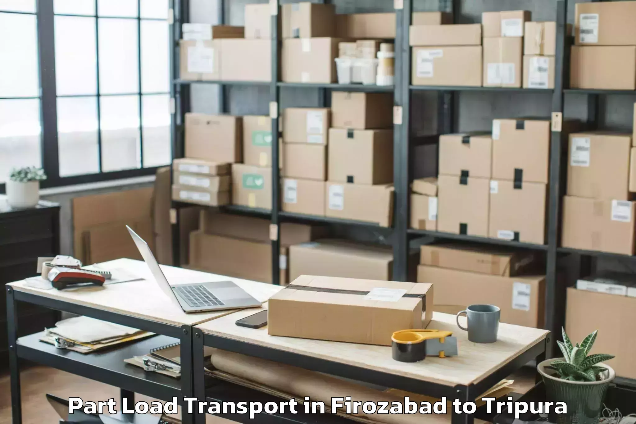 Book Firozabad to Kailashahar Part Load Transport